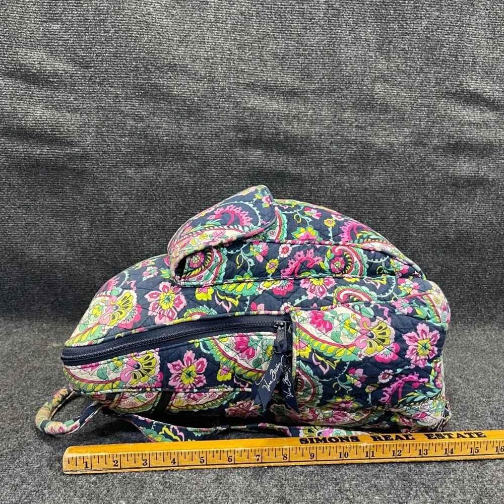 Vera Bradley Petal Paisley Print Travel Bag Womens Large Quilted Campus Backpack